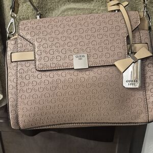 GUESS Pink Logo Satchel Bag